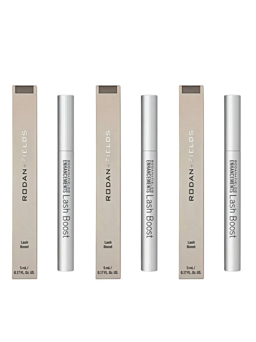 New Box Rodan + Fields Lash BOOST Eyelash Growth Serum 0.17 fl oz/5 ml-3-PACK